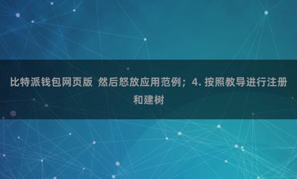 比特派钱包网页版 然后怒放应用范例;4. 按照教导进行注册和建树