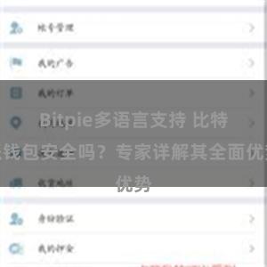 Bitpie多语言支持 比特派钱包安全吗？专家详解其全面优势